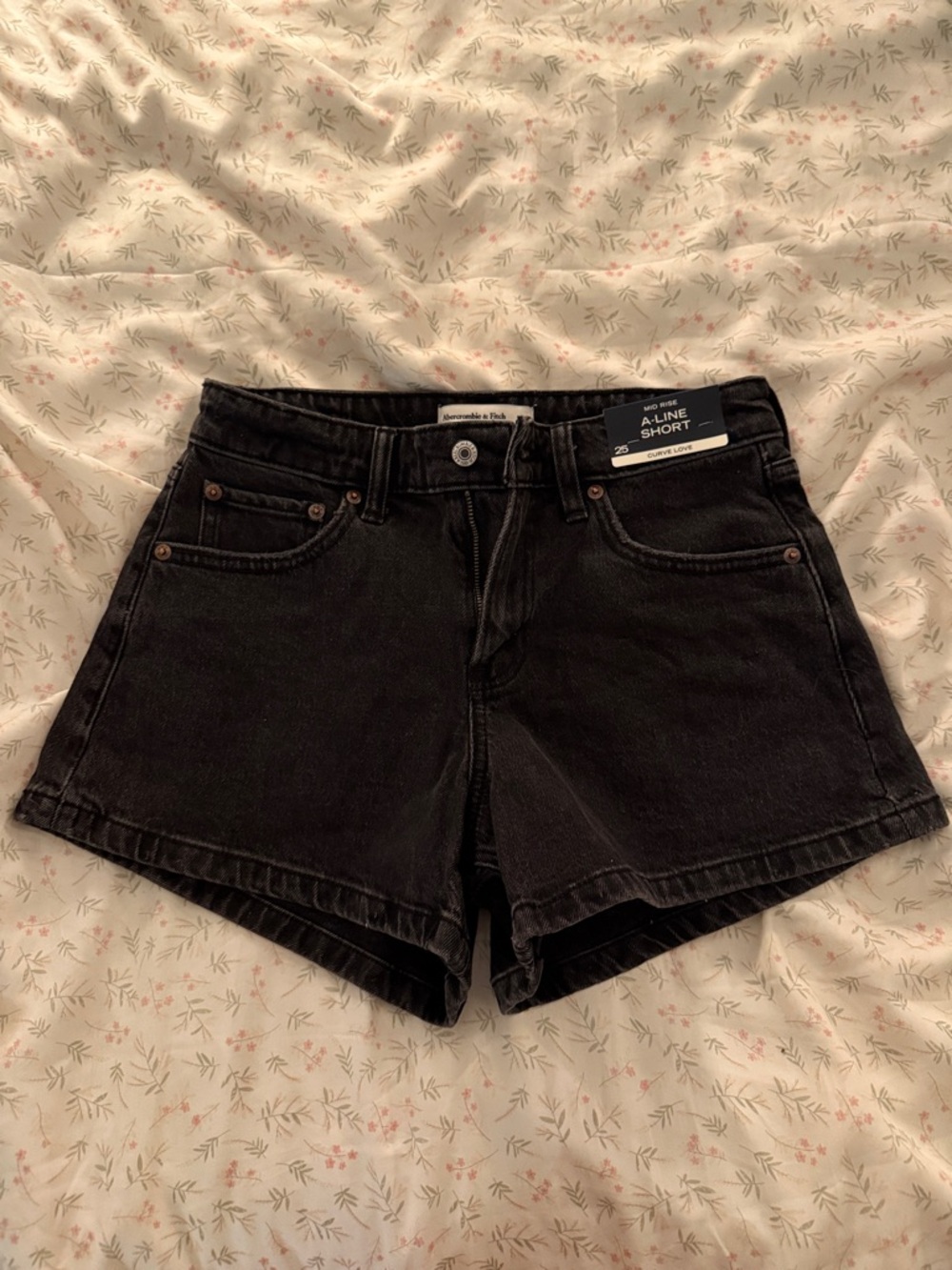 Abercrombie & Fitch Black A-Line Denim Shorts
